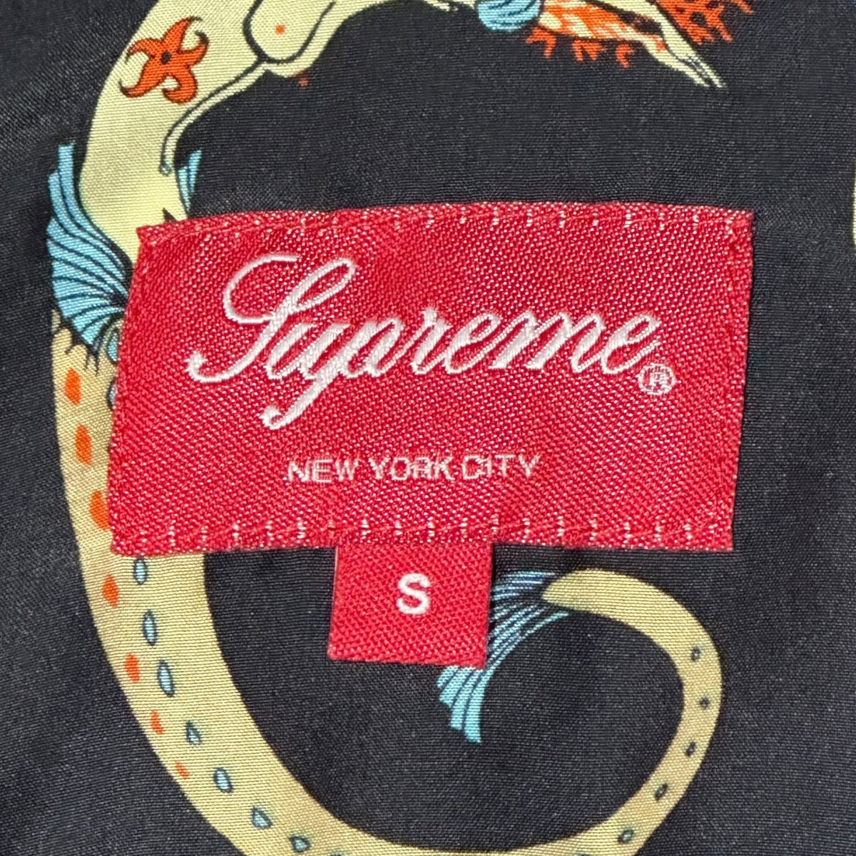 SUPREME 18SS Alphabet Silk Short Sleeve Black Multi Shirt Size S