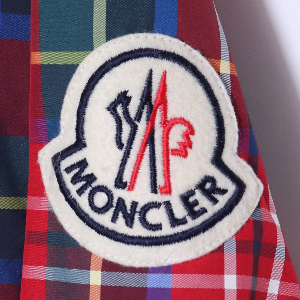 MONCLER Tartan Check Nylon Jacket Red Size 0