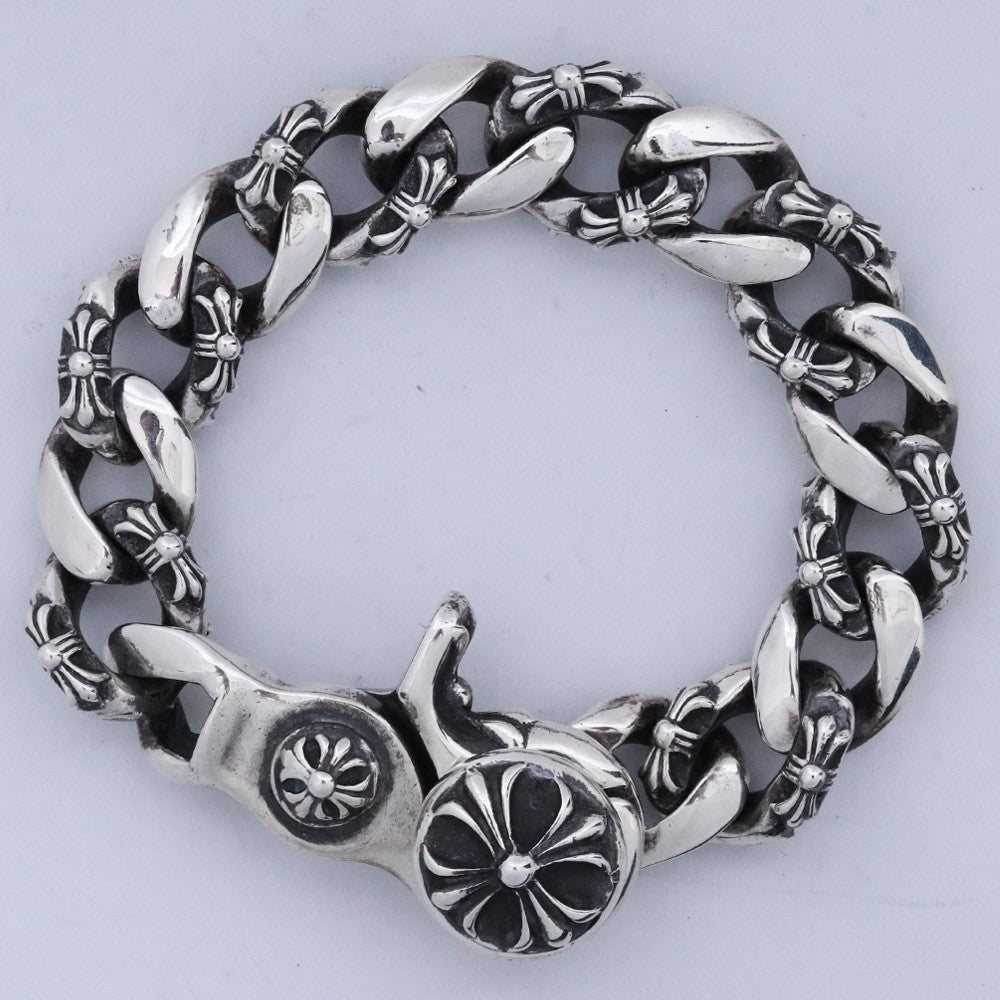 CHROME HEARTS Fancy Link Clip Bracelet Silver Size ONE SIZE