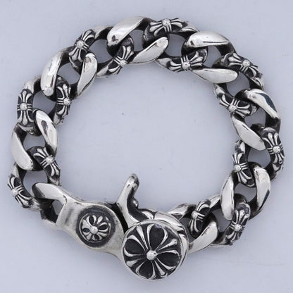 CHROME HEARTS Fancy Link Clip Bracelet Silver Size ONE SIZE