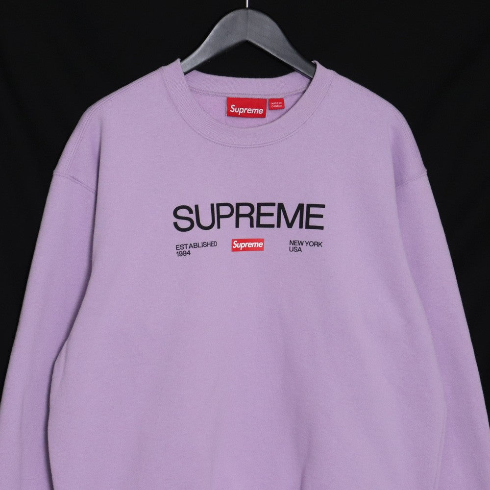 SUPREME 24SS Established Crewneck Sweatshirt Purple Size S