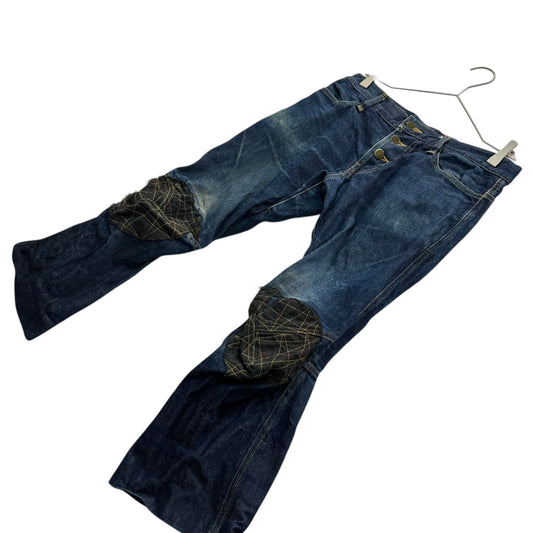 Christopher Nemeth 00s Yellow-Stitch Cropped Denim Pants Size S
