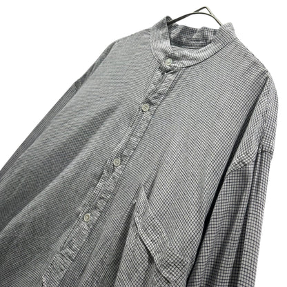 COMOLI 23SS Khadi Cotton Pullover Shirt Check Size 2