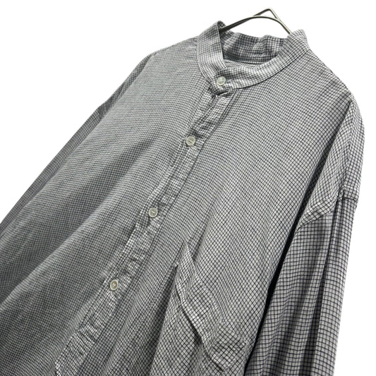 COMOLI 23SS Khadi Cotton Pullover Shirt Check Size 2