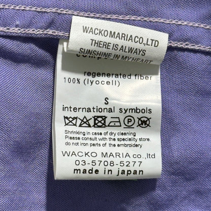 WACKO MARIA Open Collar Chest Logo S/S Shirt Purple Size S