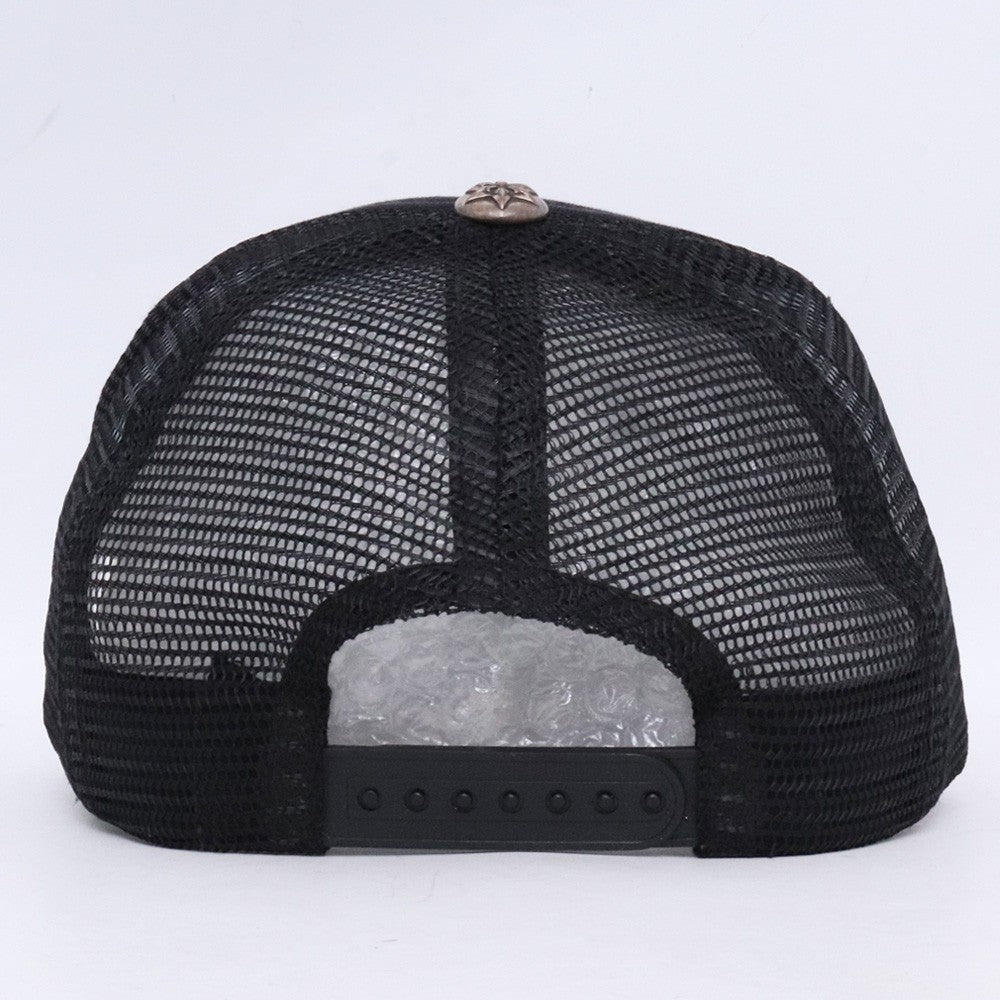 CHROME HEARTS Three Star Leather Patch Cap Black Size F