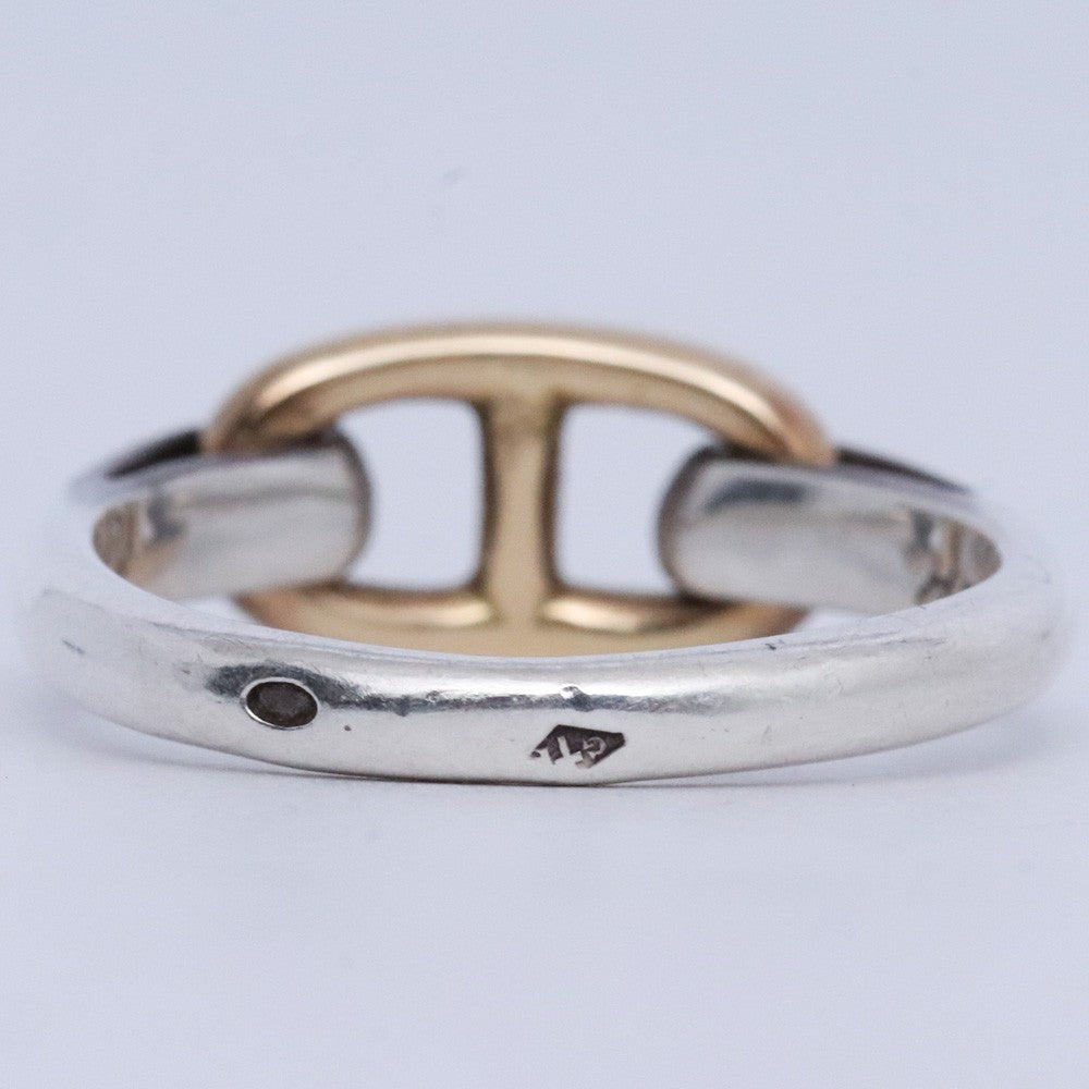 HERMES Vintage 70s Chaine d'Ancre Gold Silver Ring Size ONE SIZE