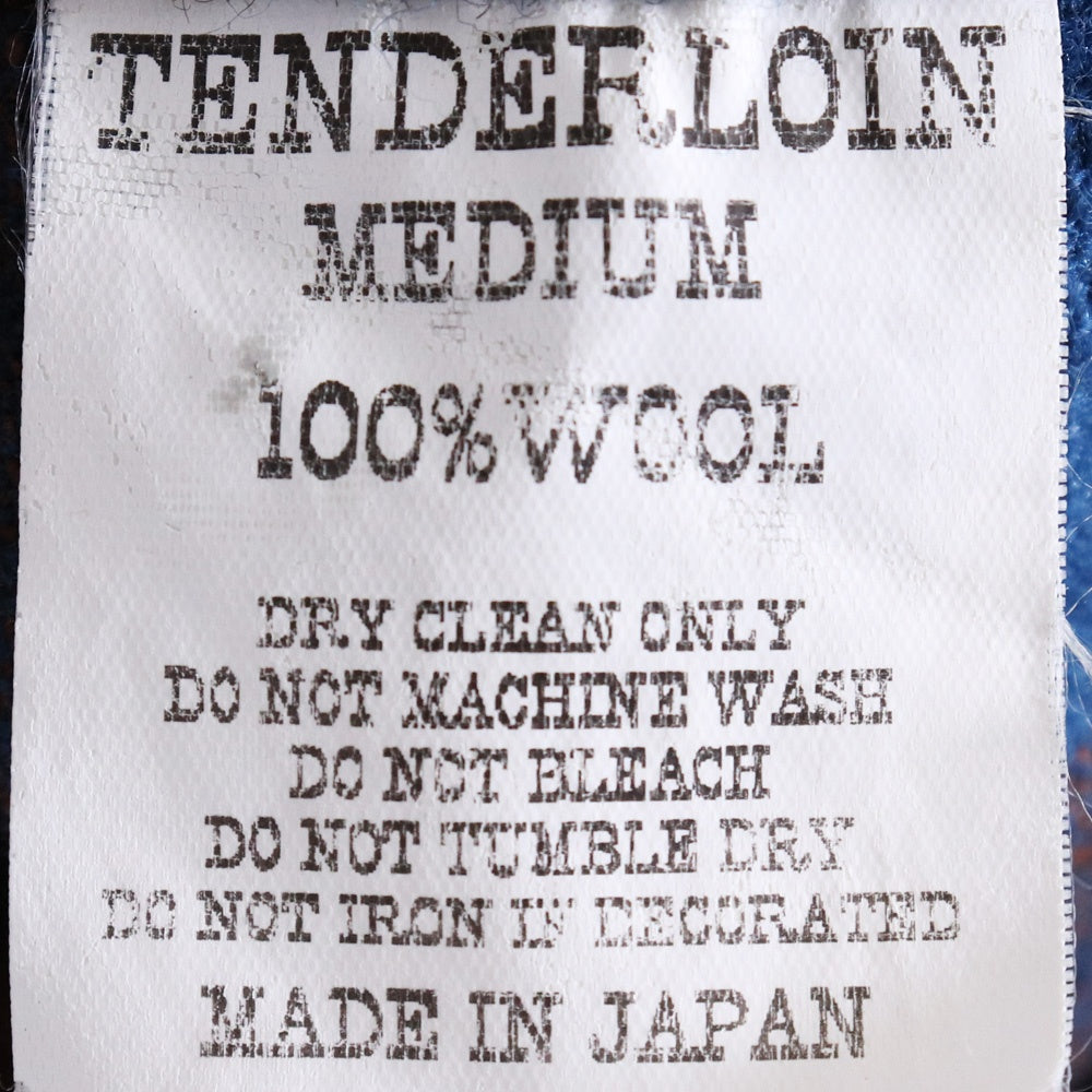 TENDERLOIN Wool Block Check Long Sleeve Button-Up Brown/Blue Size M