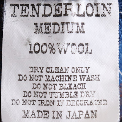 TENDERLOIN Wool Block Check Long Sleeve Button-Up Brown/Blue Size M