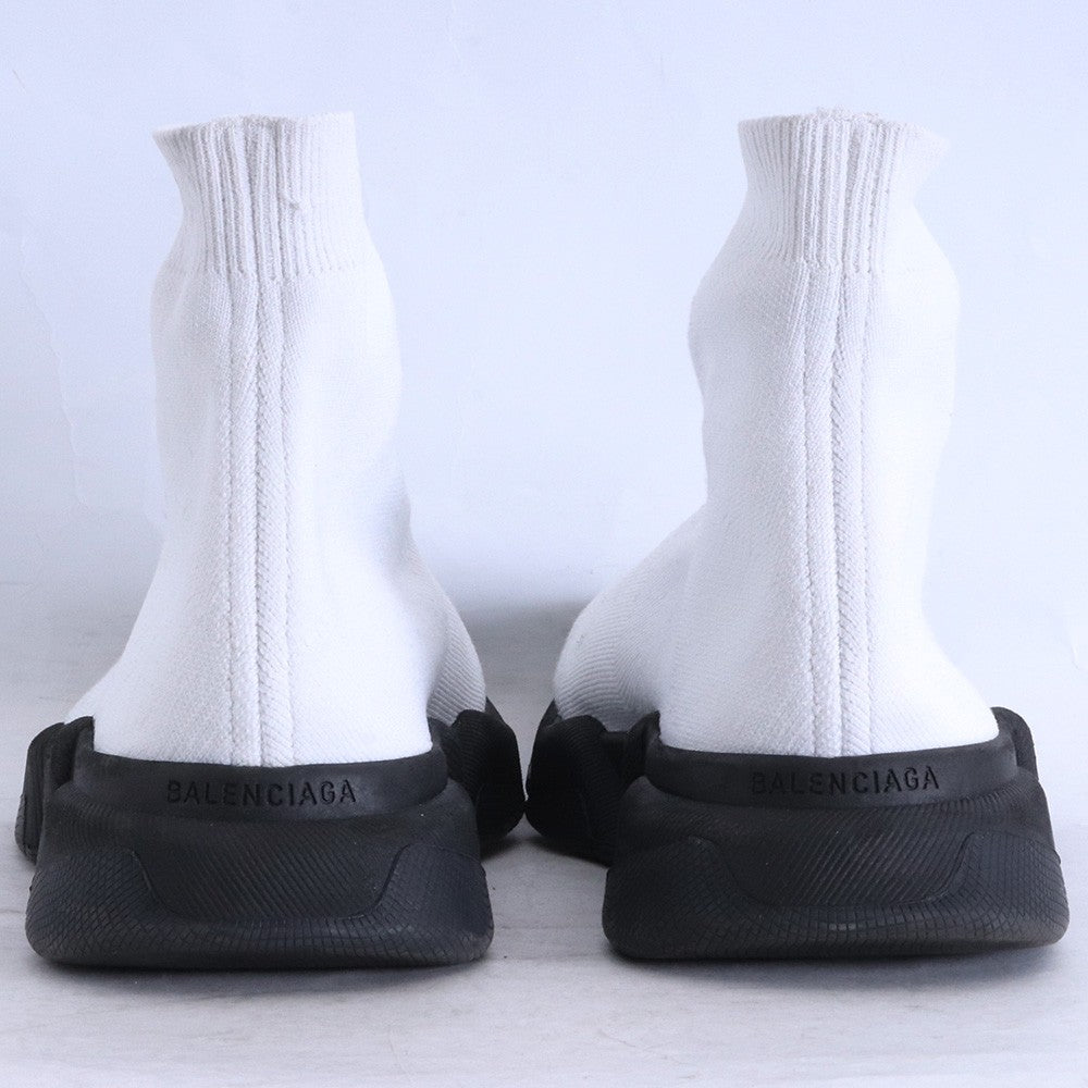 BALENCIAGA Speed Recycled High-Top Sneakers White Size 27cm