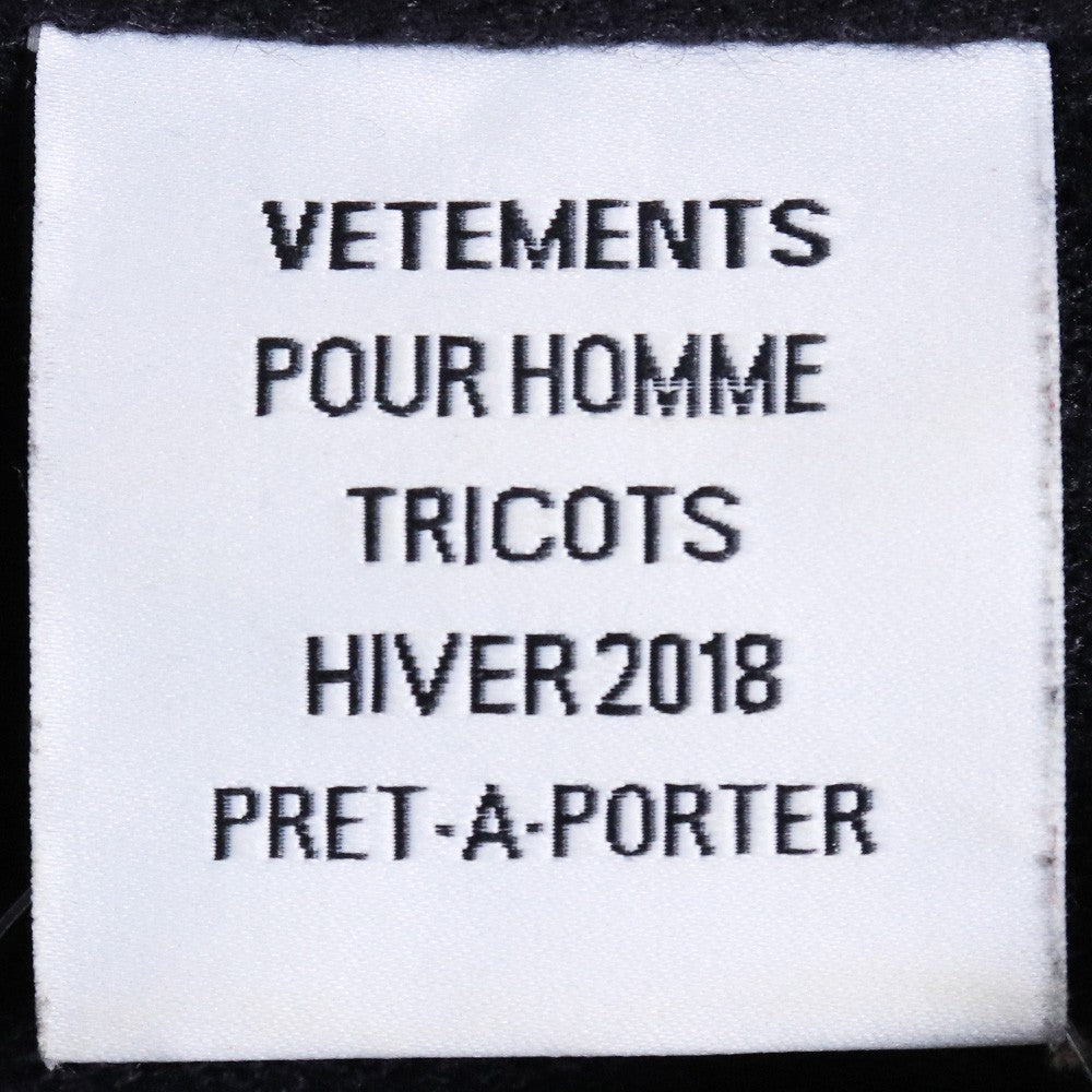 VETEMENTS 17AW Baseball Logo Sweatshirt Black Size XS