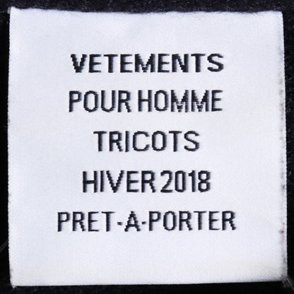 VETEMENTS 17AW Baseball Logo Sweatshirt Black Size XS