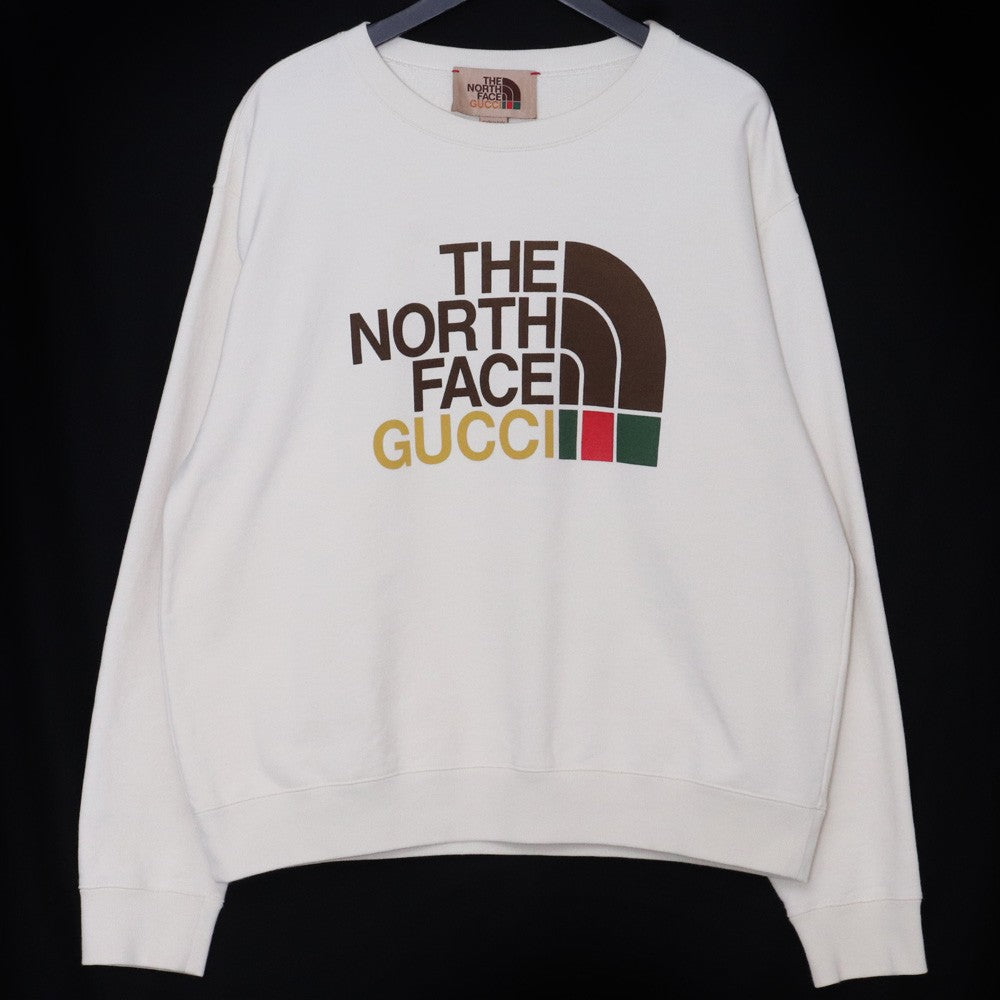 GUCCI x The North Face Logo Sweatshirt Beige Sweatshirt Size S