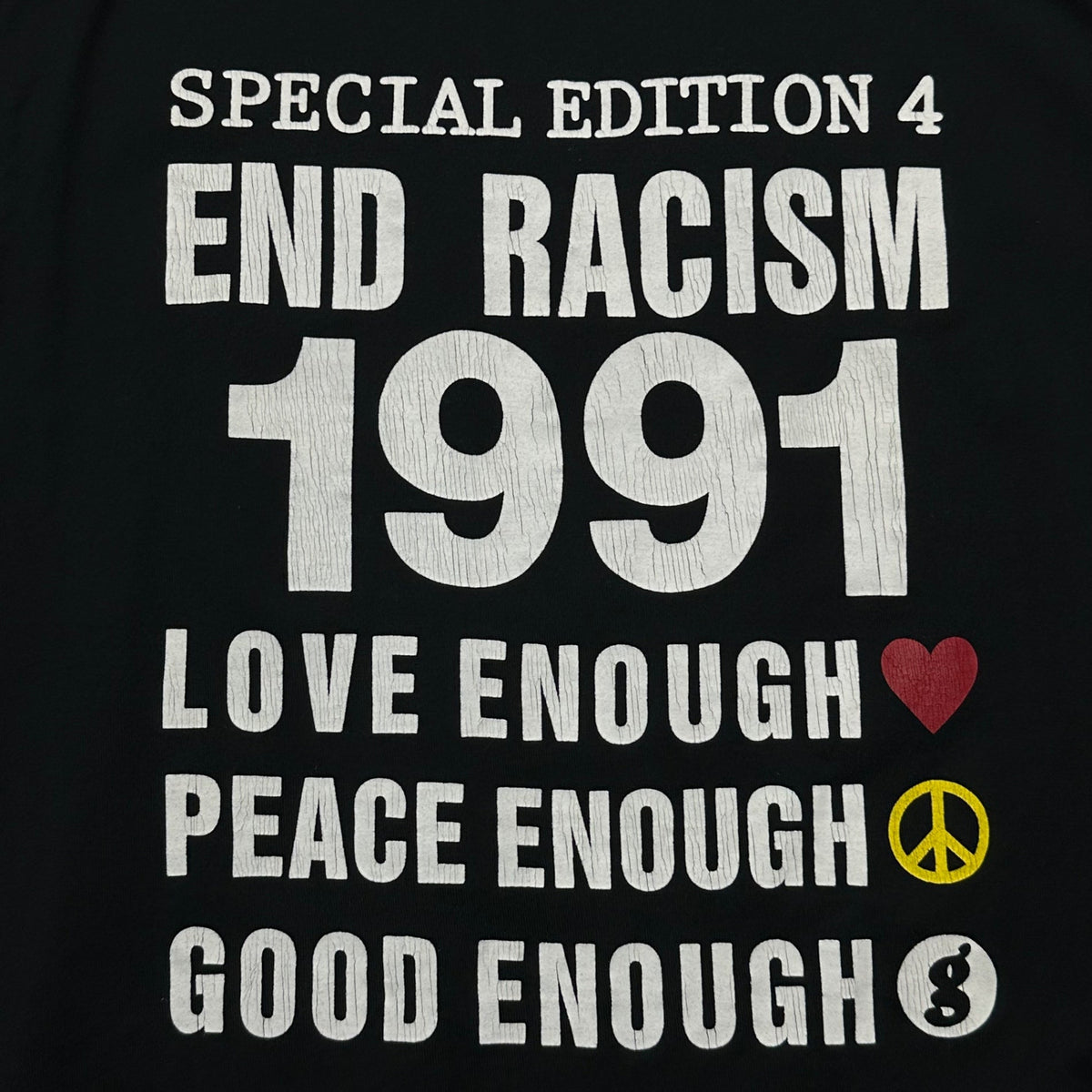 GOODENOUGH 2013 "END RACISM" T-Shirt Black/White Size L