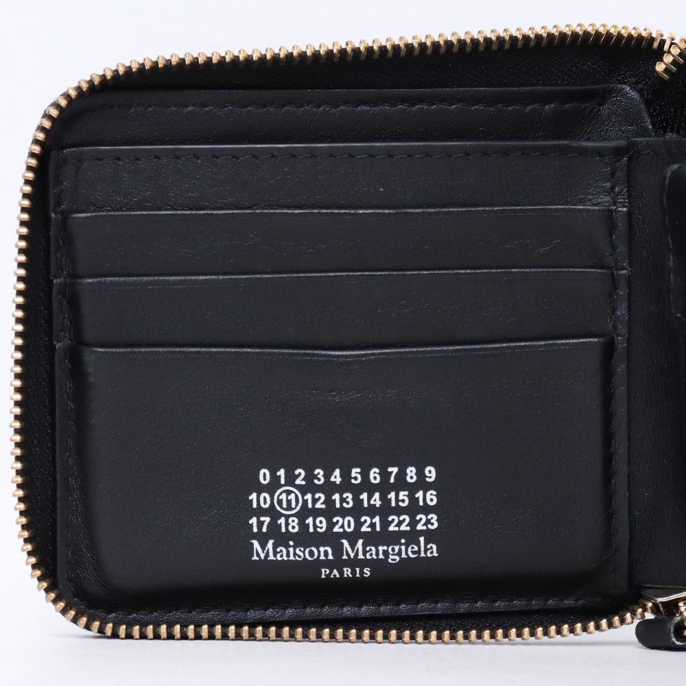 MAISON MARGIELA Around Zip Leather Wallet Black Size F