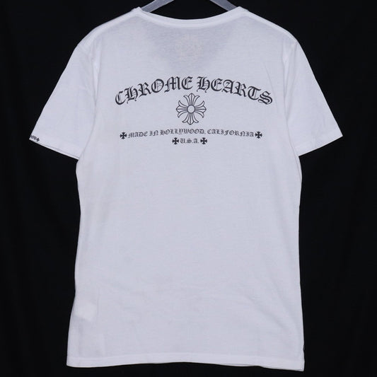 CHROME HEARTS Back Arch Logo CH Plus T-Shirt White Size M