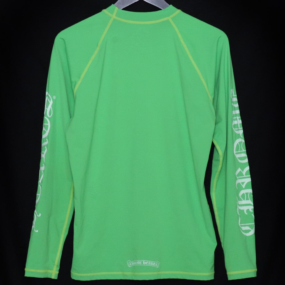 Chrome Hearts Green Side CH Logo Print Rush Guard Size M
