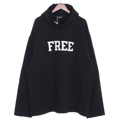 Balenciaga 21AW Free Embroidered Hoodie Black Size XS
