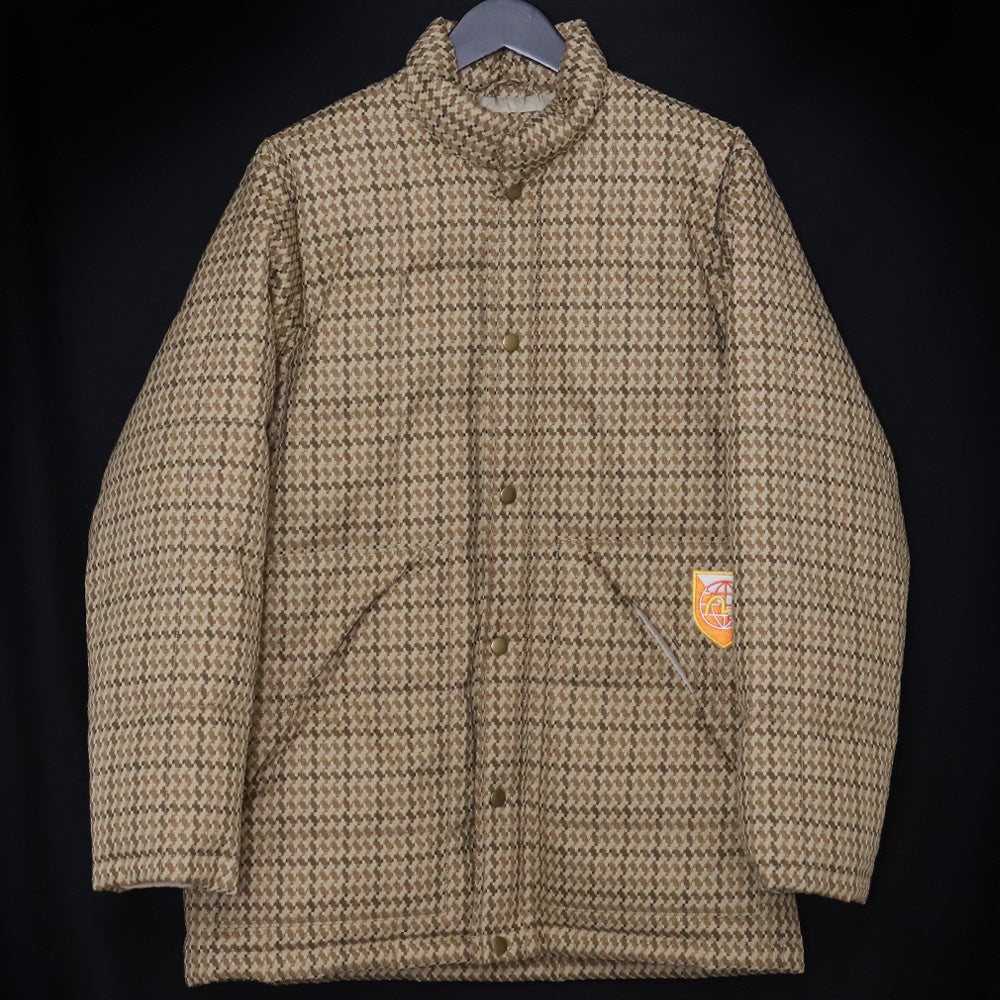 Evisu Patch Check Down Jacket Beige Size 38