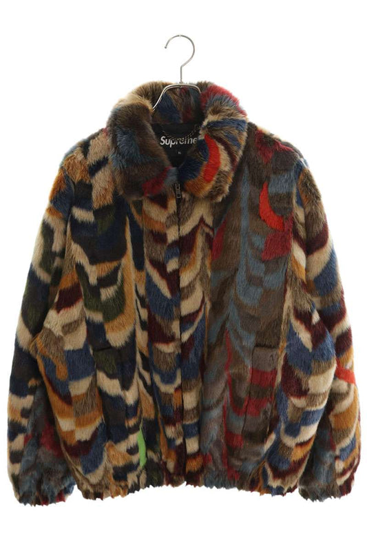 Supreme 22AW Multicolor Faux Fur Bomber Jacket Size XL