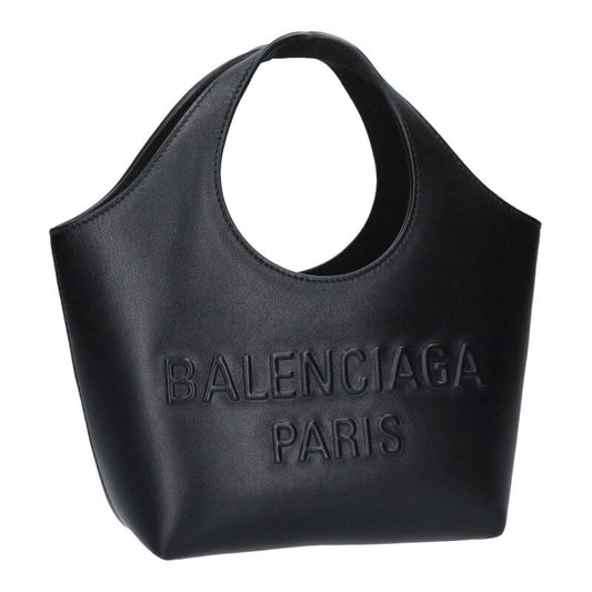 Balenciaga XS 747036 Logo Leather Handbag Black One Size