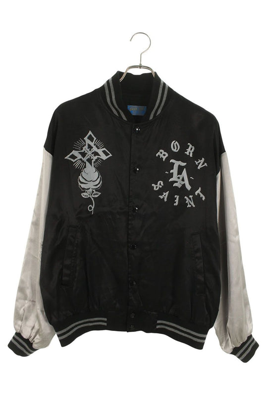 Saint Michael 24SS SATIN Blouson Black x Gray Size S
