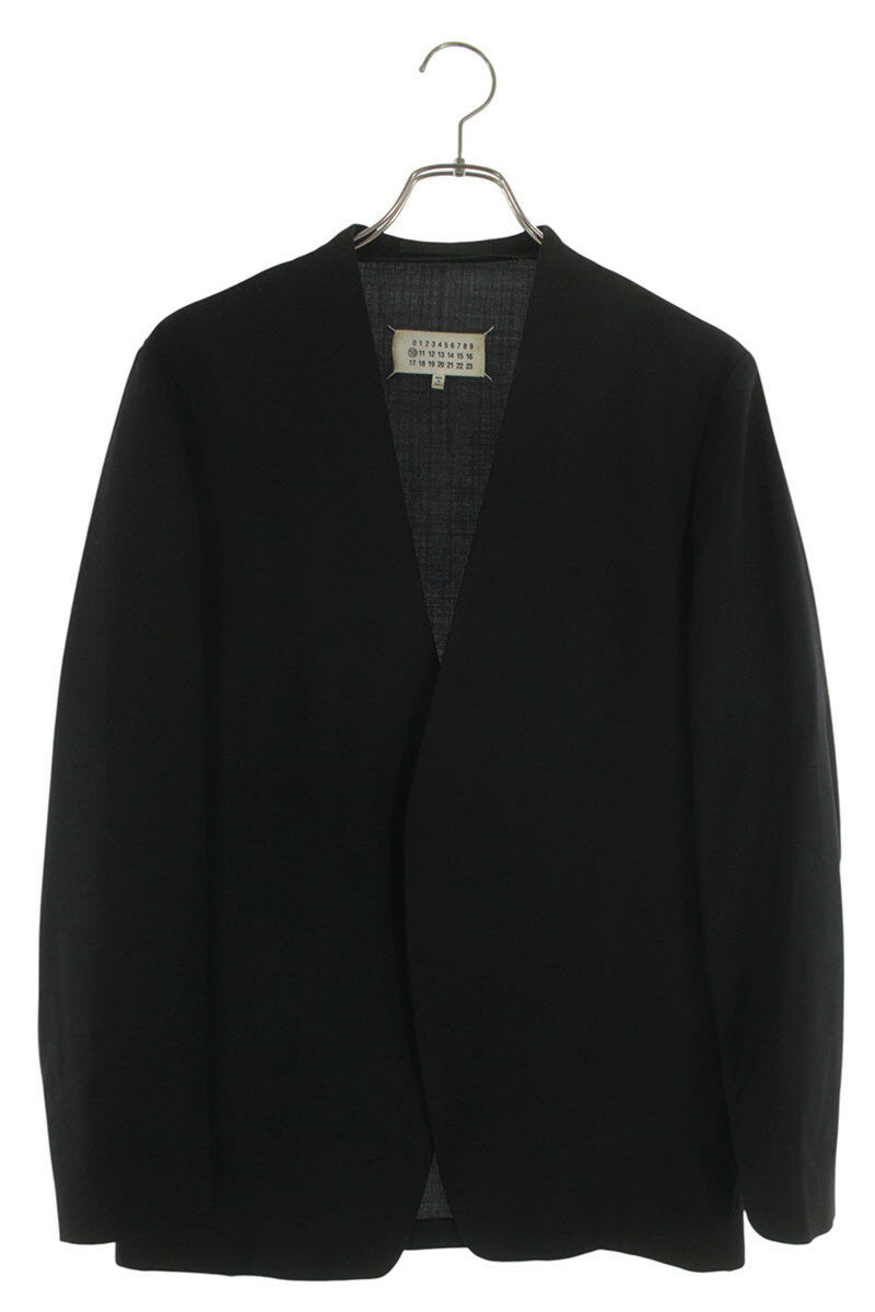 Maison Margiela 19AW Wool Collarless Jacket Black Size 44