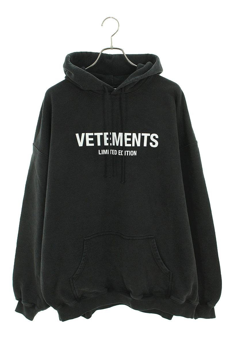 Vetements 24SS WASHEDBLACK Logo Hoodie Black Size M
