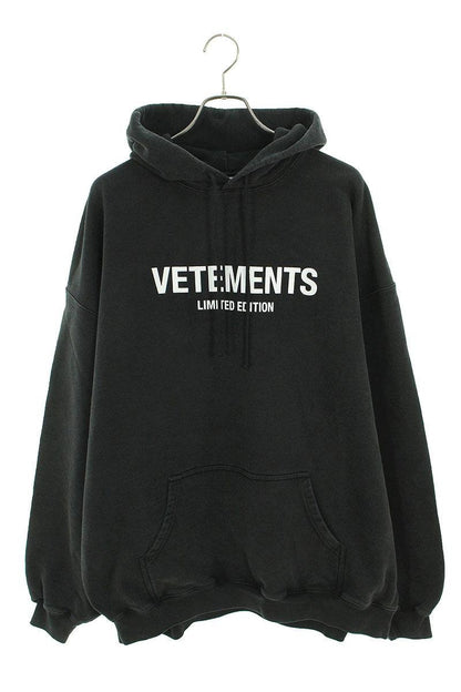 Vetements 24SS WASHEDBLACK Logo Hoodie Black Size M