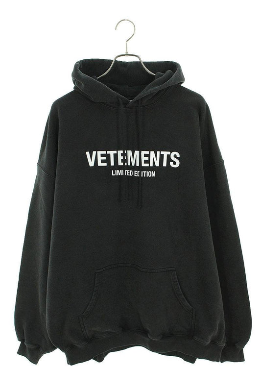 Vetements 24SS WASHEDBLACK Logo Hoodie Black Size M