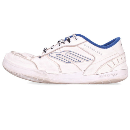 BALENCIAGA Hamptons Sneakers White and Blue Size 7.5