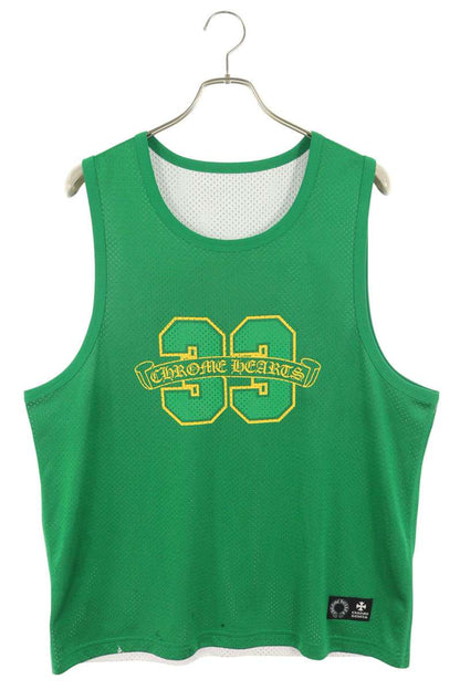 Chrome Hearts MESH WARM UP JERSEY CH Logo Print Tank Top Green Size M