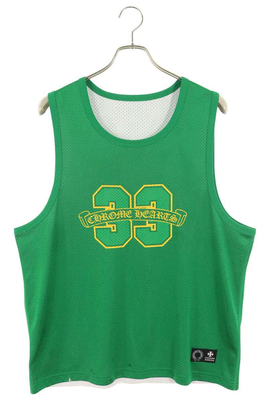 Chrome Hearts MESH WARM UP JERSEY CH Logo Print Tank Top Green Size M