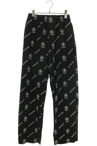 Balenciaga Logo All-Over Print Long Pants Black Size 42