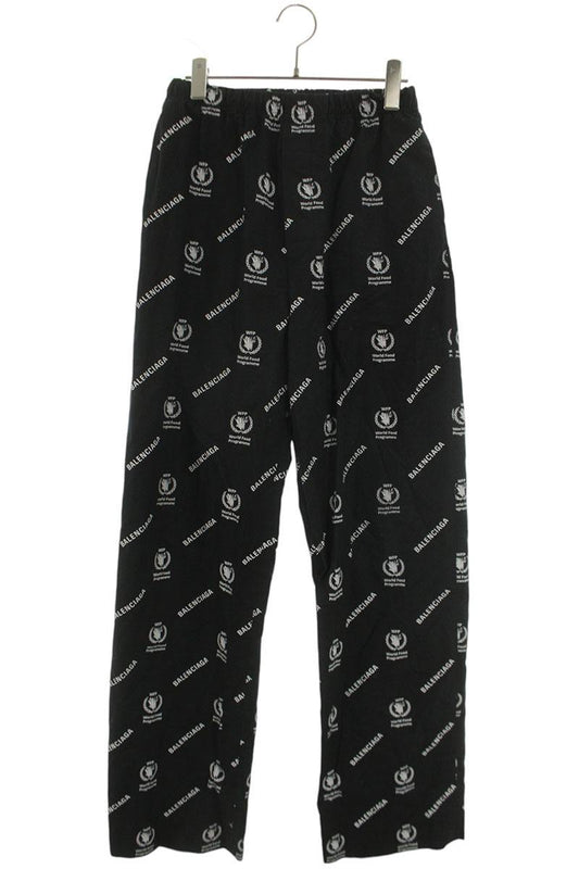 Balenciaga Logo All-Over Print Long Pants Black Size 42