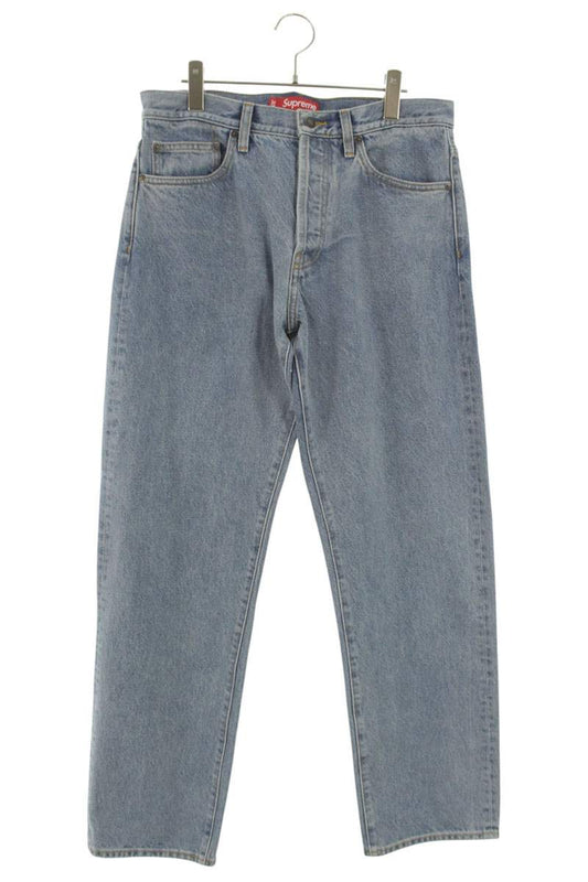 Supreme 26SS Logo Embroidered Denim Pants Blue Size 30