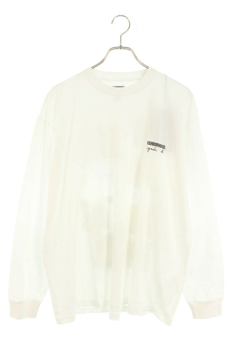 agnes b. x Neighborhood Print Long Sleeve T-Shirt White Size XL