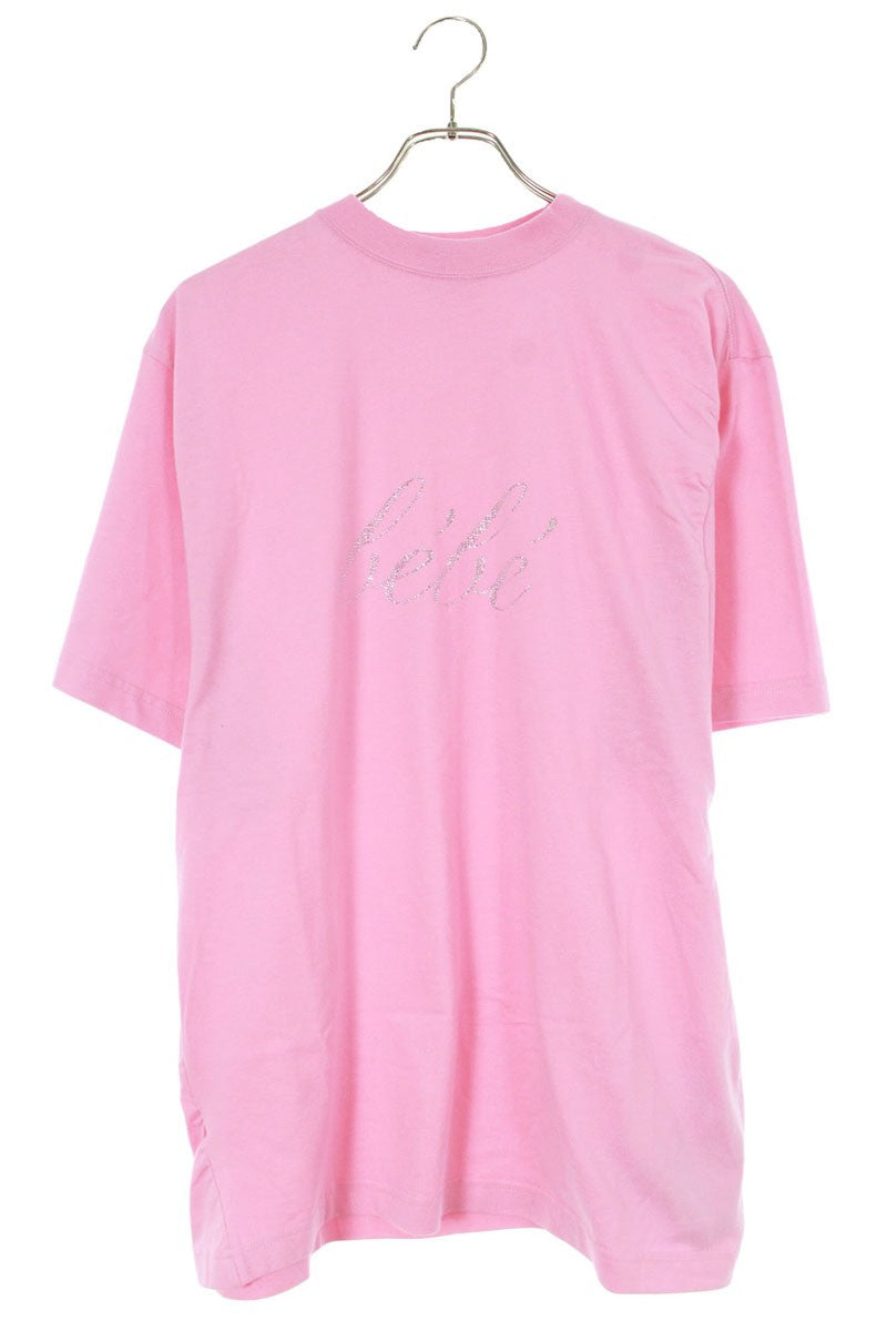 Balenciaga BEBE Rhinestone Oversized T-Shirt Pink Size S