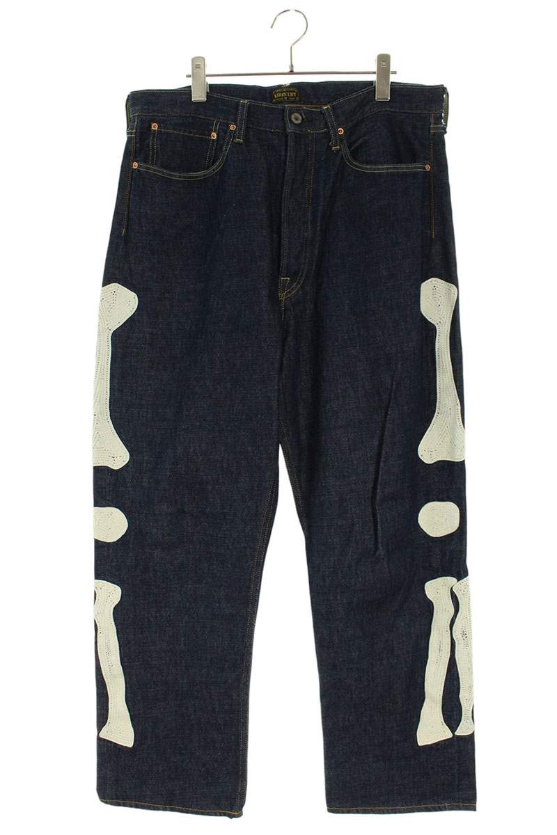 Kapital Embroidered Denim Pants Blue x White Size 36
