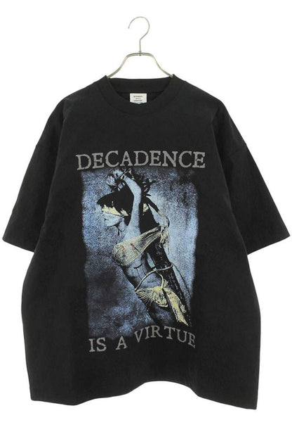 Vetements 25AW BlackDecadenceIsAVirtue T-Shirt Black Size XS
