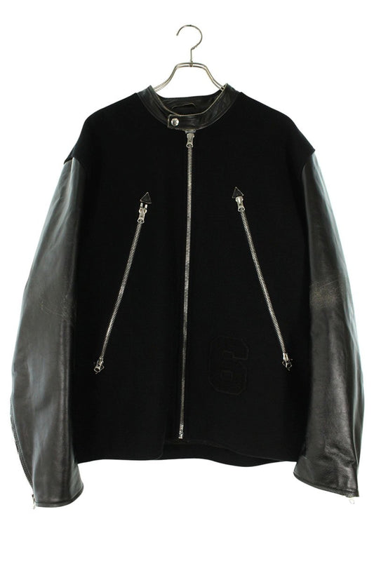 AW S 22AW Leather Wool Blouson Black Size M