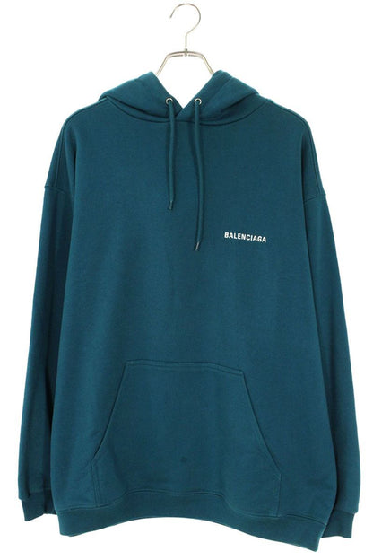 Balenciaga Logo Embroidered Pullover Hoodie Green Size L