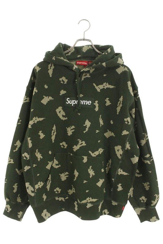 Supreme 21AW Box Logo Hooded Sweatshirt Green x White Size L