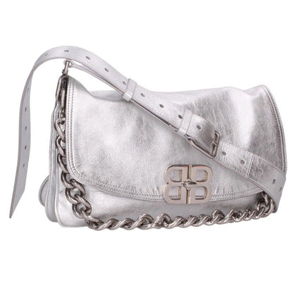 Balenciaga Leather Chain shoulder bag Silver One Size