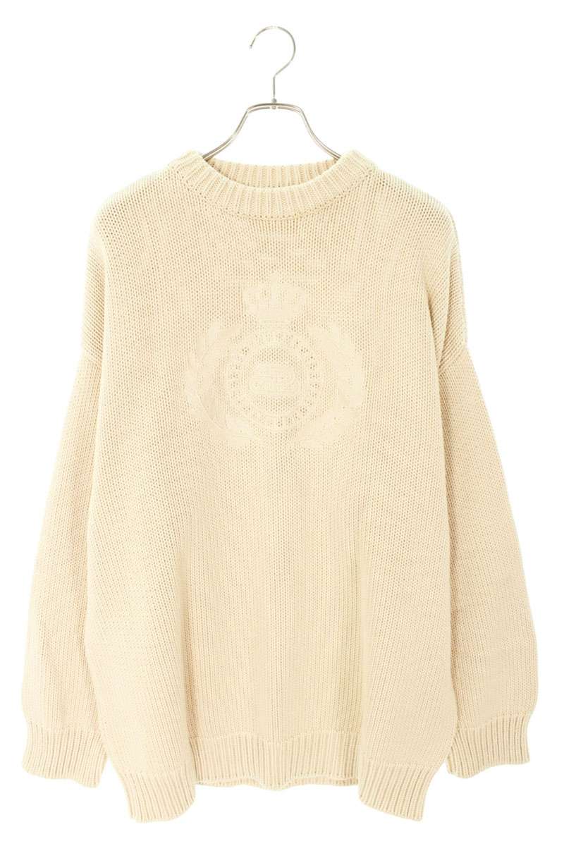 Balenciaga embroidery BB Logo Embroidered Knit Sweater Beige Size XS