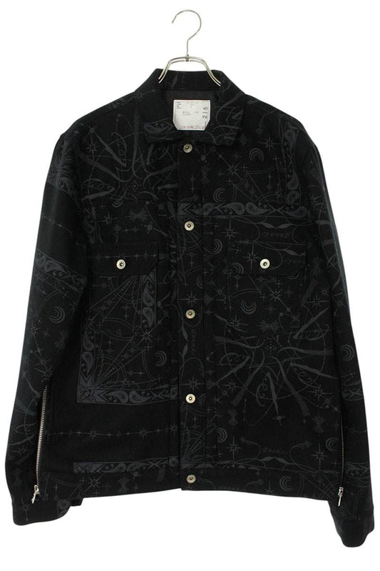 Sacai 20AW Print Blouson Black x Gray Size L