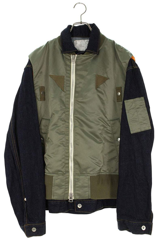 Sacai 22AW Denim MA-1 Blouson Green x Blue Size L