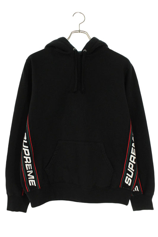 Supreme 19AW Text Rib Hooded Sweatshirt Black Size S