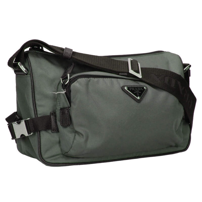 Prada Logo Shoulder Bag Green x Black