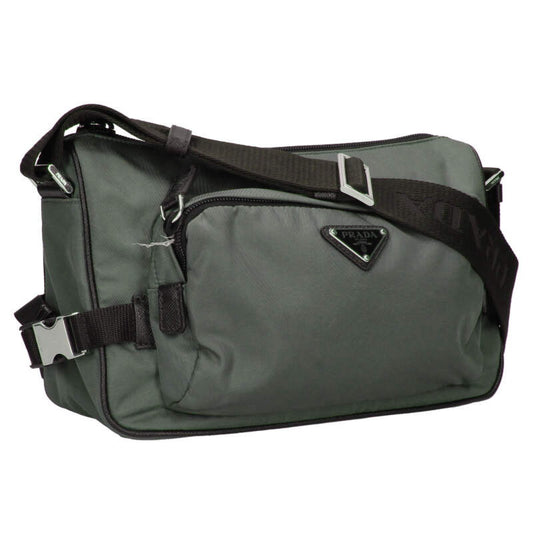 Prada Logo Shoulder Bag Green x Black